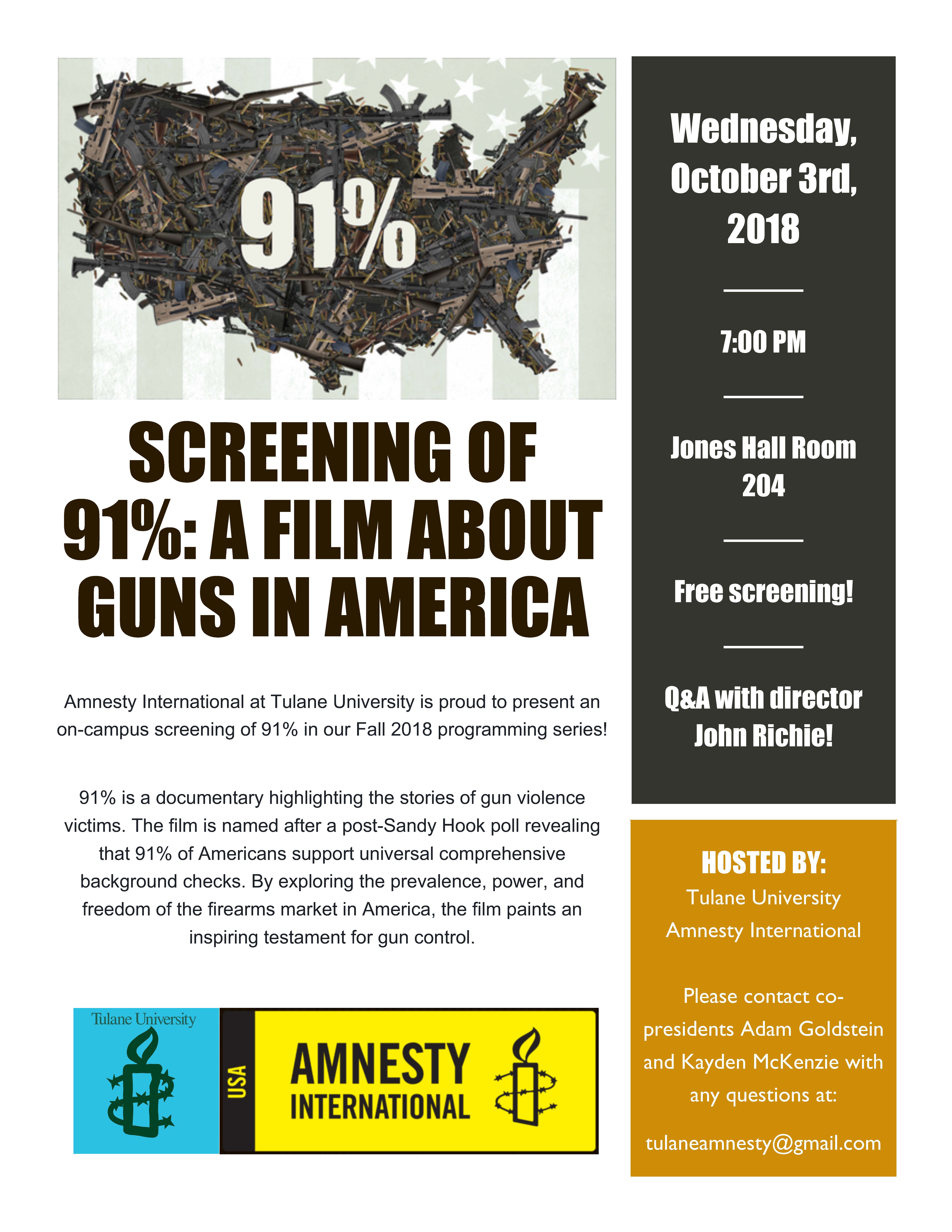 Amnesty International Film Screening – 91%